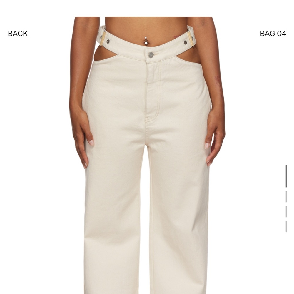 Dion Lee hollowed white jeans